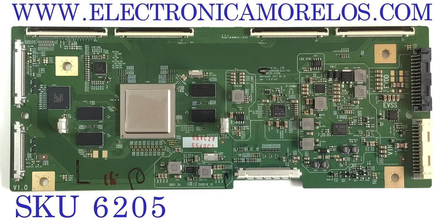 T-CON PARA TV LG / NUMERO DE PARTE 6871L-5540C / 6870C-0745B / 5540C / PANEL LE550AQD (LL)(A1) / MODELO OLED55E8PUA.AUSWLH